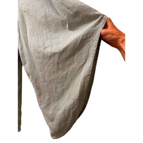 MSK Linen Blend Cropped Wide Leg Jumpsuit Lagenlook Light Sage Green XL - Picture 8 of 9